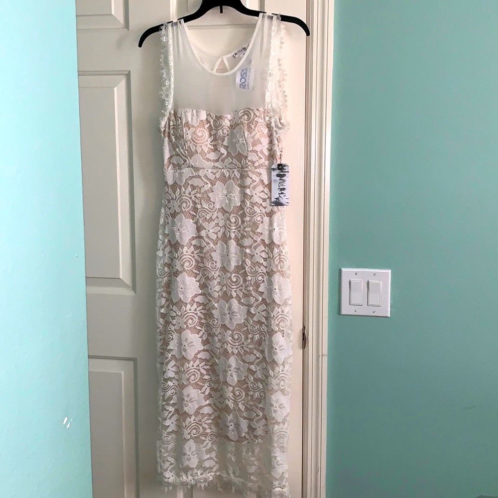 NWT- white lace dress- size S